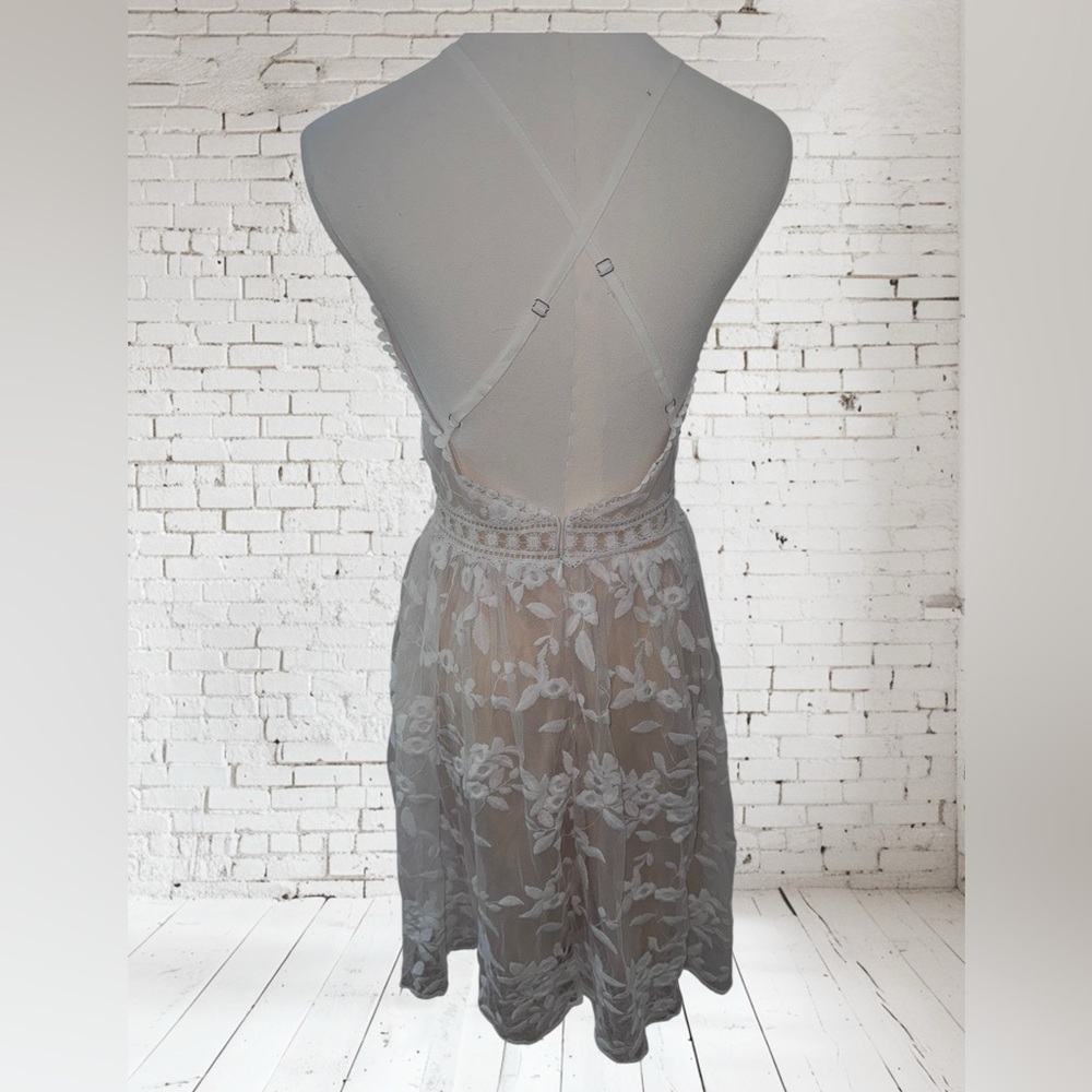 CupShe Lace Dress NWT | XS White Romantic Beach Style • Crisscross Back - Picture 8 of 11
